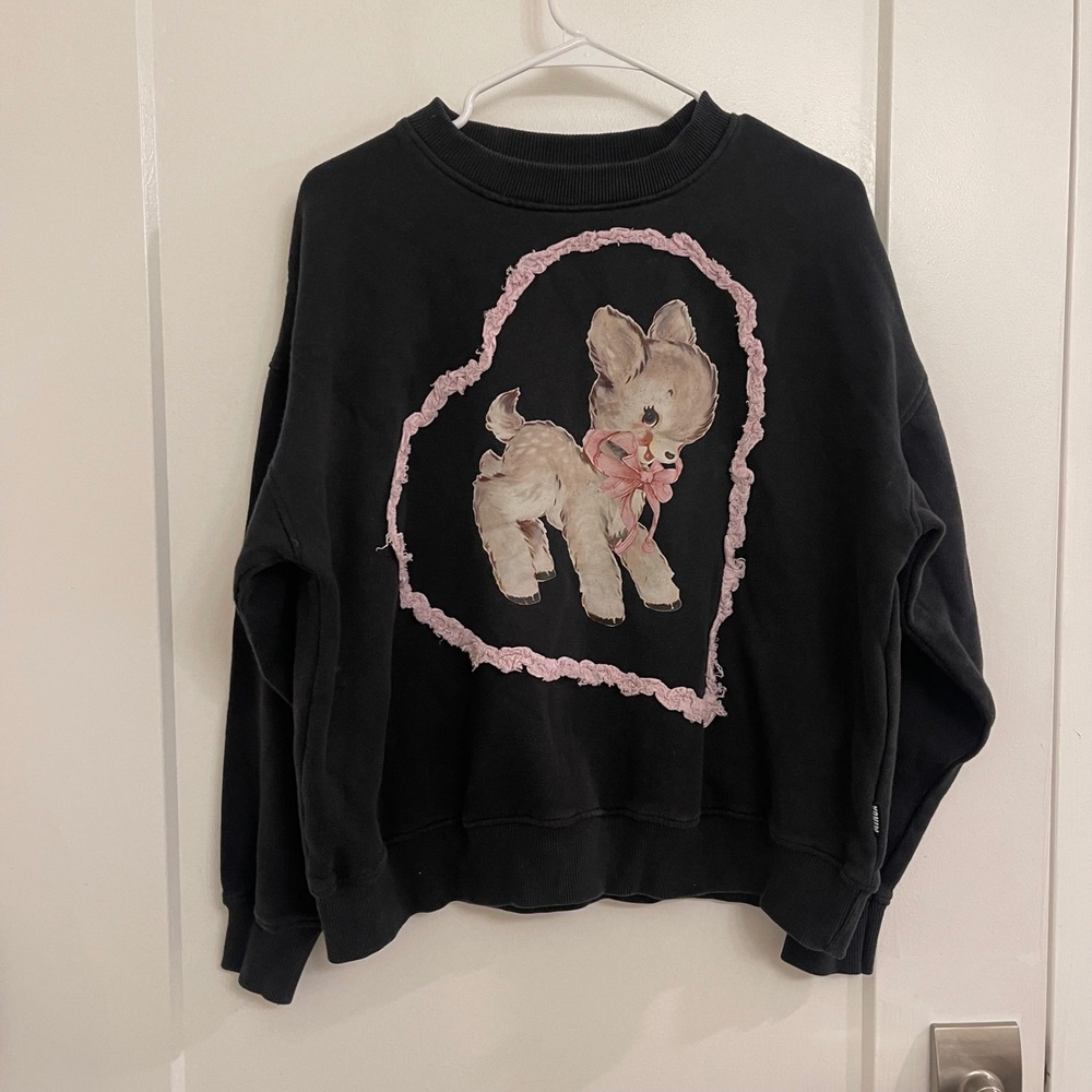 Minga London Deer Sweatshirt Frills Fall Sweet Chic Cozy Animal